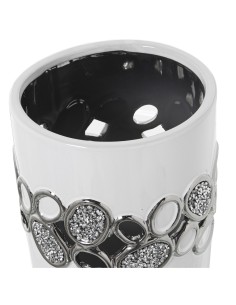 Jarrón calado Blanco y Plateado 2