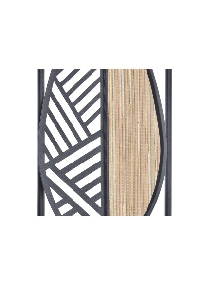 Decoración de pared hojas en metal y madera