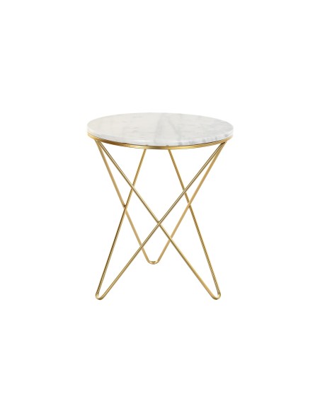 Mesa auxiliar metal oro y base de Mármol