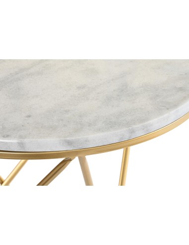 Mesa auxiliar metal oro y base de Mármol