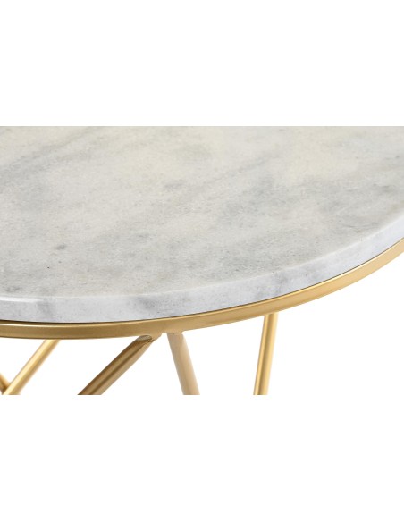 Mesa auxiliar metal oro y base de Mármol