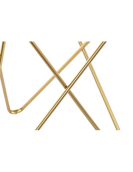 Mesa auxiliar metal oro y base de Mármol