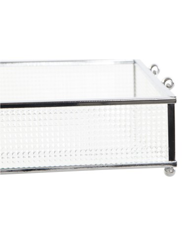 Set de 3 bandejas perfil metálico y cristal