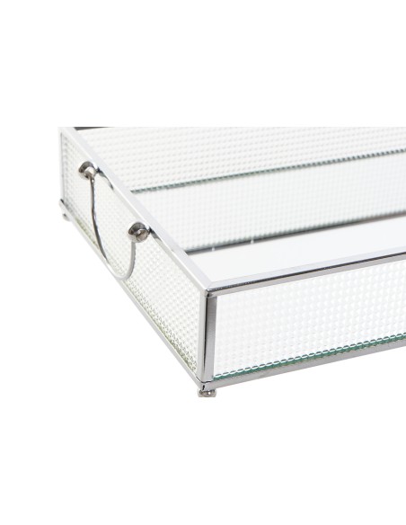 Set de 3 bandejas perfil metálico y cristal