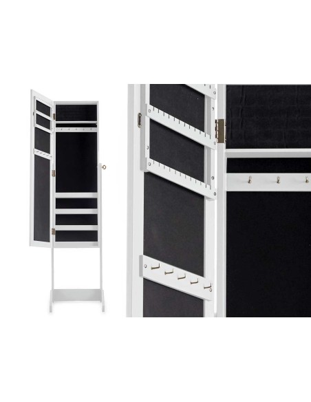 Espejo joyero con pie blanco