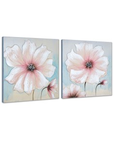 Pareja de Cuadros Flores Rosa 40x40 cm