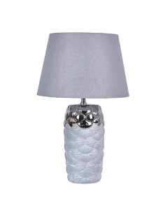 Lámpara de mesa Plata y gris tulipa gris conchas