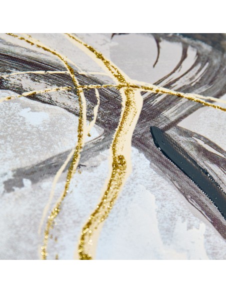 Set de 2 Cuadros Abstractos con Marco Negro