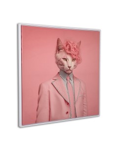 Cuadro Gato Rosa Brillantes