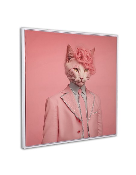 Cuadro Gato Rosa Brillantes