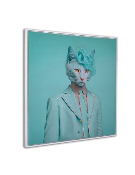 Cuadro Gato Azul Brillantes