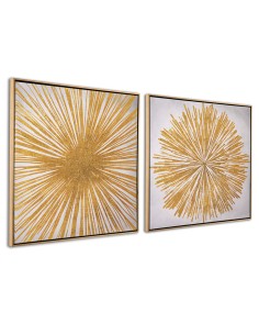 Set 2 cuadros Glitter Sol Dorado
