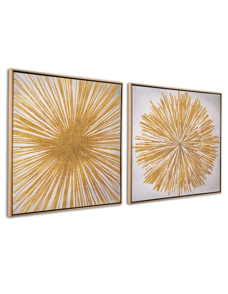Set 2 cuadros Glitter Sol Dorado