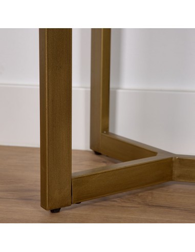 Mueble de Entrada Negro con pie Metal Oro