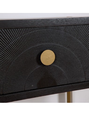 Mueble de Entrada Negro con pie Metal Oro