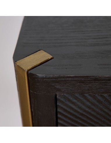 Mueble de Entrada Negro con pie Metal Oro