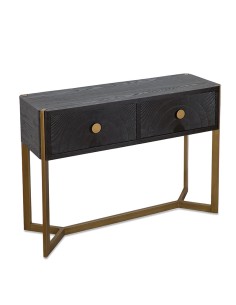Mueble de Entrada Negro con pie Metal Oro