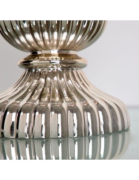 Copa cristal Rosa y pie Dorado 40cm