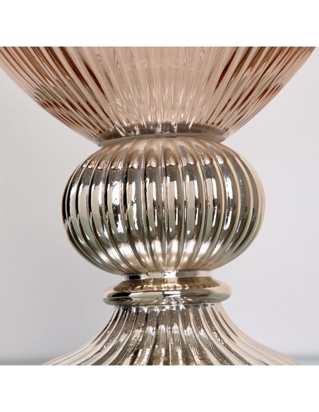 Copa cristal Rosa y pie Dorado 40cm