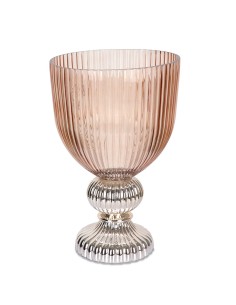 Copa cristal Rosa y pie Dorado 40cm