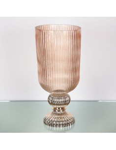 Copa cristal Rosa y pie Dorado 50cm 2