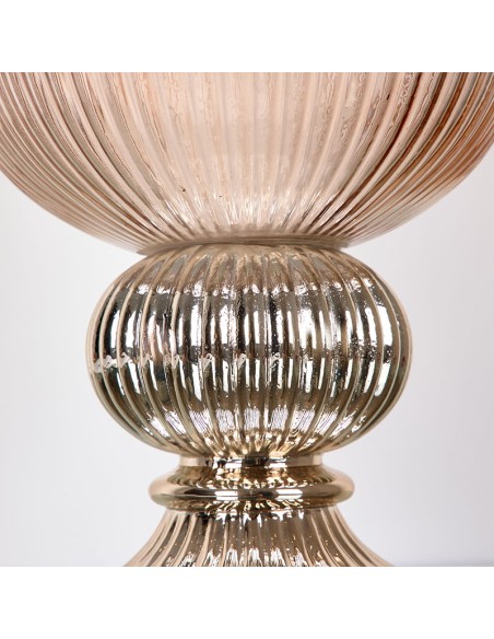 Copa cristal Rosa y pie Dorado 50cm