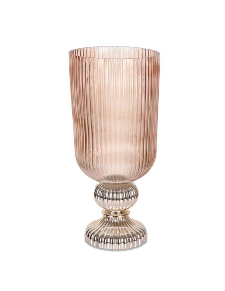 Copa cristal Rosa y pie Dorado 50cm