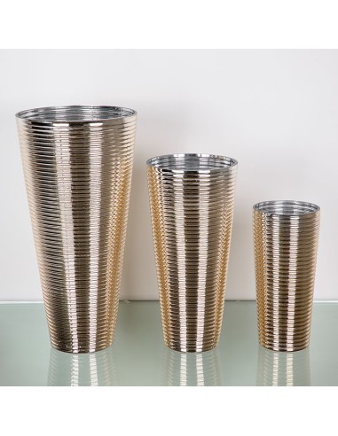 Jarrón Cristal Ondas Champagne 50cm