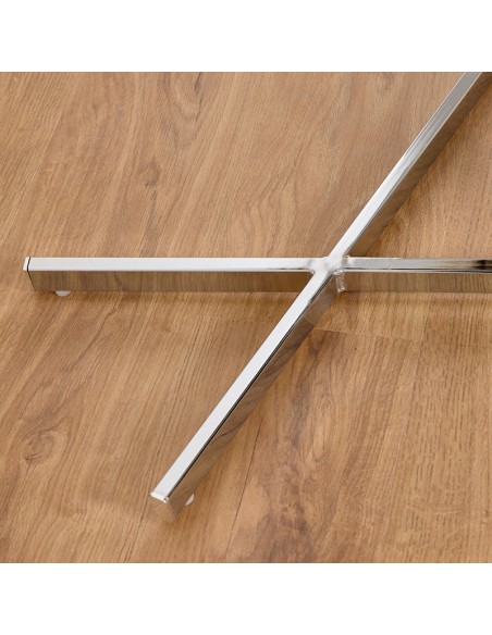 Silla Blanca Pu con pie Metal cromado