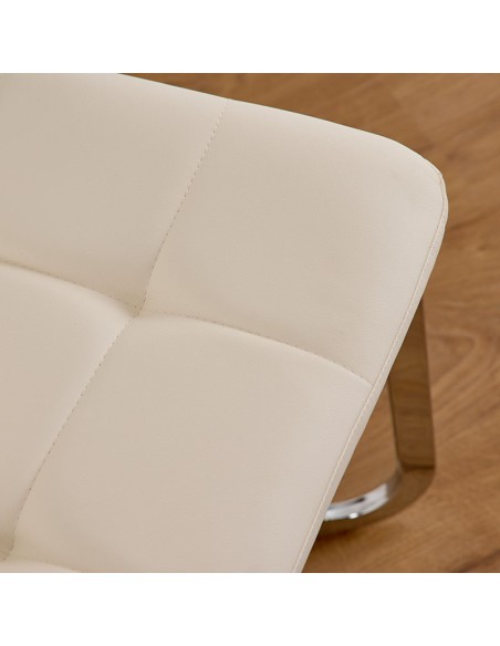 Silla Blanca Pu con pie Metal cromado