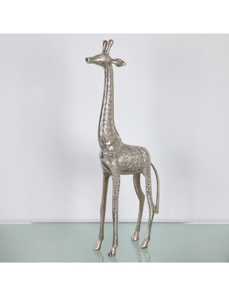 Jirafa aluminio plateada 71cm