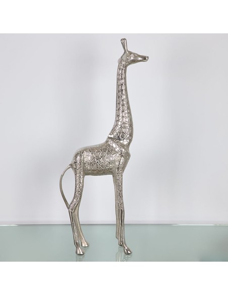 Jirafa aluminio plateada 71cm