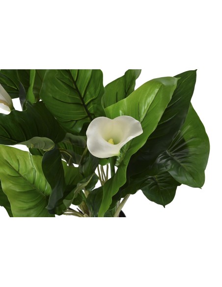 Planta Artificial verde con 2 Lirios de Agua Blanco