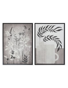 Cuadro Hojas Blanco-negro