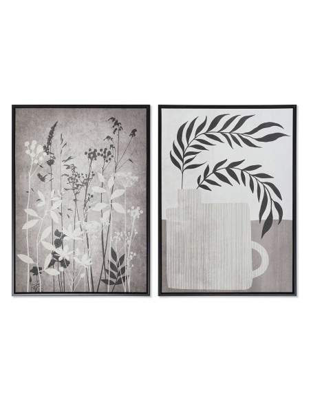 Cuadro Hojas Blanco-negro