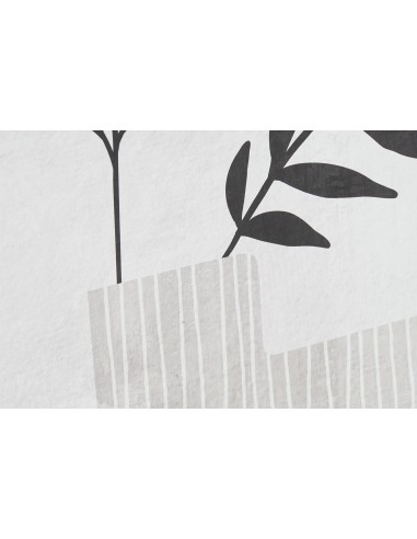 Cuadro Hojas Blanco-negro