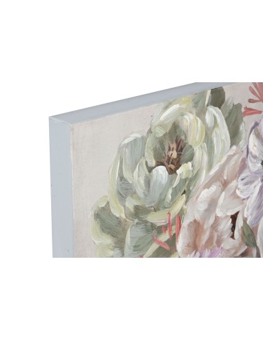 Cuadro Mujer Flores Pintado en Lienzo