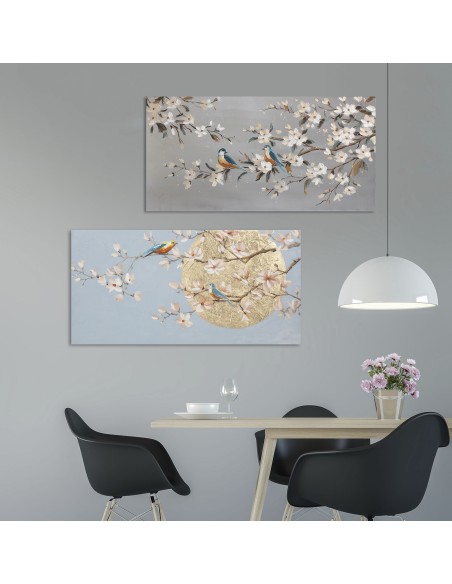 Cuadro Pájaros con flores