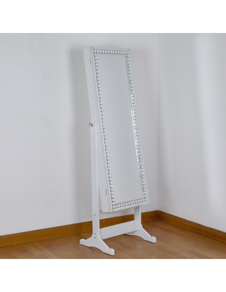 Espejo joyero blanco cristal 40*150