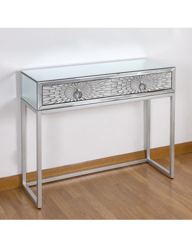 Consola plata de espejo