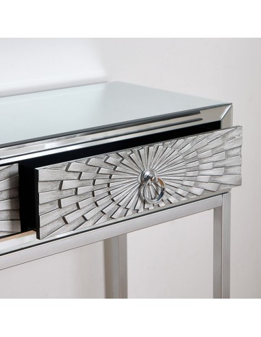 Consola plata de espejo