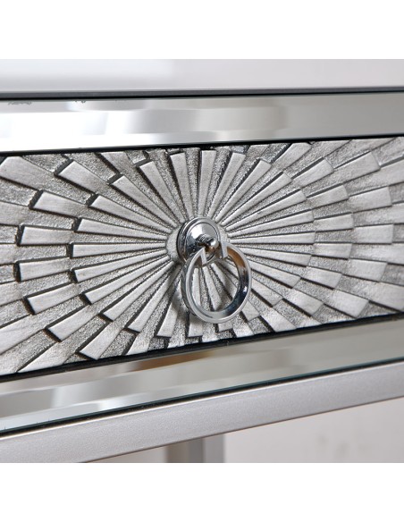 Consola plata de espejo