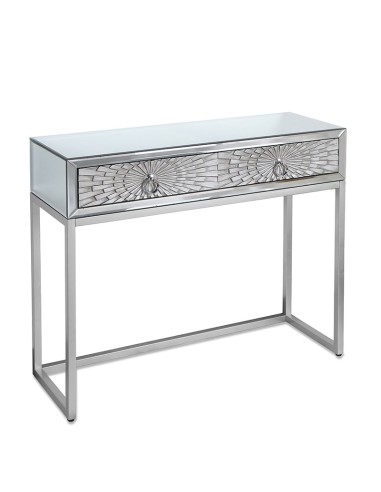 Consola plata de espejo