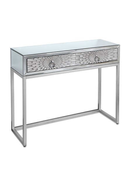 Consola plata de espejo