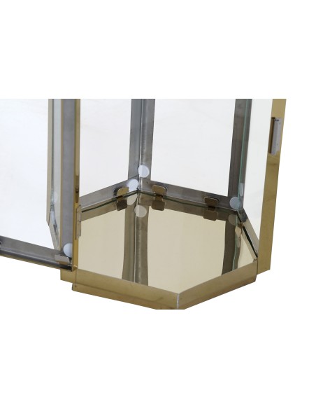 Juego de 2 faroles metal oro