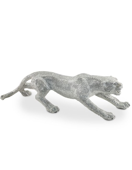 Figura leopardo en plateada