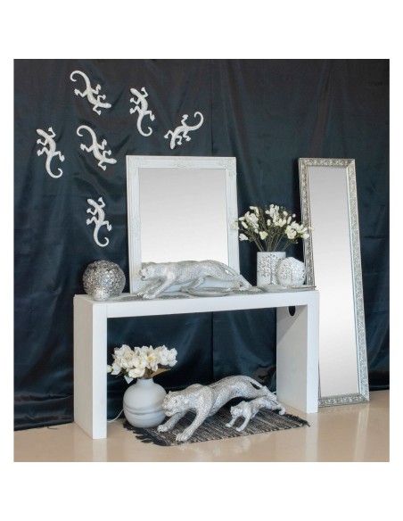 Figura leopardo en plateada