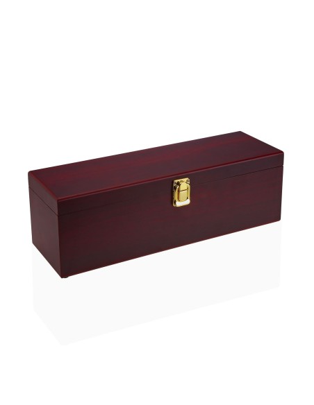 Caja de madera para botella con 4 accesorios de vino