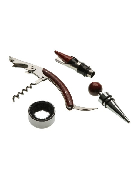 Caja madera con accesorios de vino