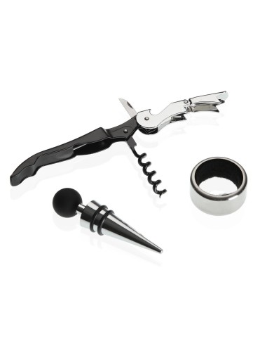 Caja forma libro con accesorios de vino